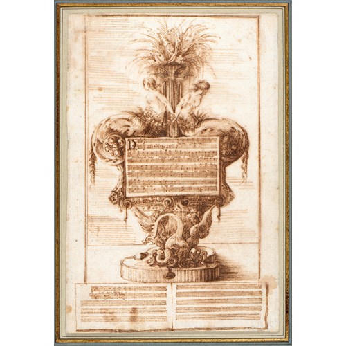 An Elaborate Vase Decorated with Nymphs, Snakes, a Swan and a Musical Score